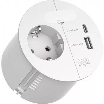 Régua de tomadas Bachmann Loop 938.303 com 1x tomada CEE7/3 e 1x USB A/C 22W