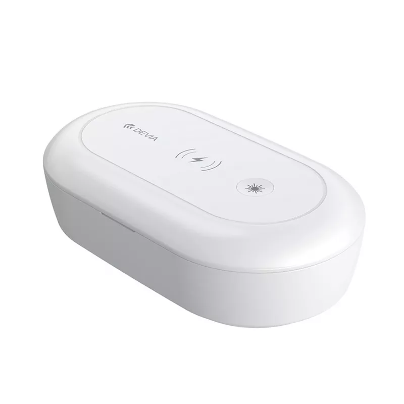Devia Estação de carregamento sem fios com caixa de desinfeção, branco