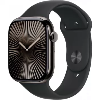 Apple Watch S10 titânio ardósia pulseira desportiva preta - S/M GPS + Cellular 46mm MWYD3QF/A 2024