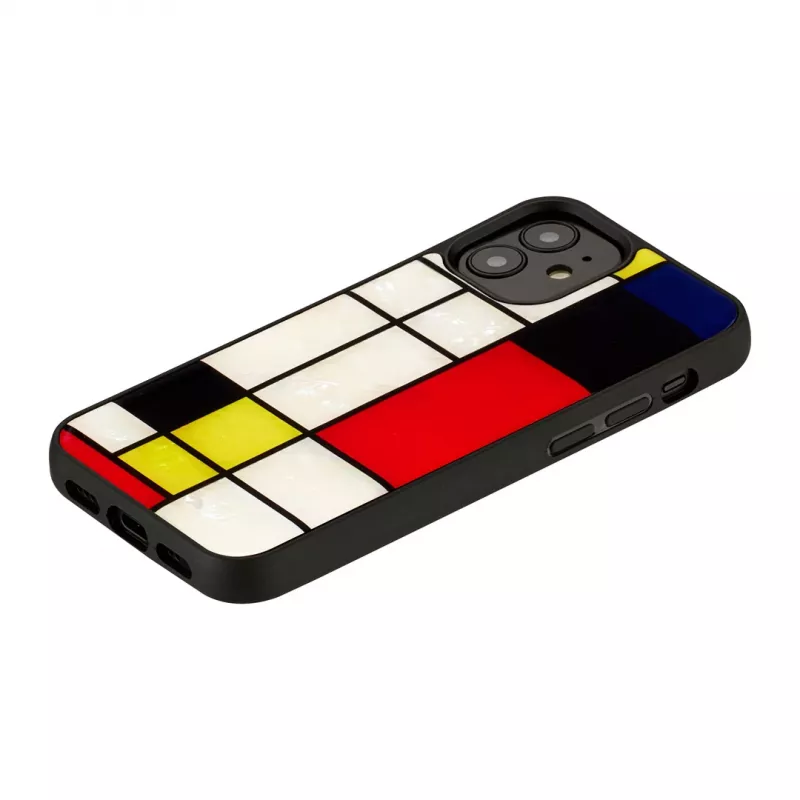 Capa de proteção iKins para Apple iPhone 12 mini – design Mondrian preto