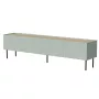 Móvel TV cama meble FELLINI 200x40x52 cm, estrutura verde-oliva com acabamento de carvalho oleado