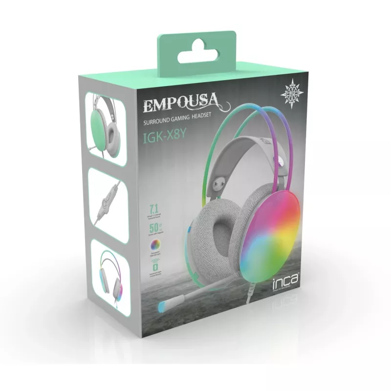 Cian Technology GmbH INCA Gaming Headset IGK-X8Y 7.1 USB RGB-LED turquesa - Headset