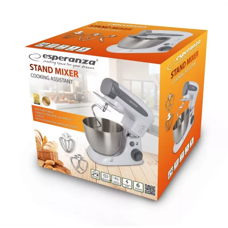 Esperanza EKM024 Cooking Assistant batedeira de bancada, 800 W, 4 l