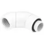 Alphacool Eiszapfen adaptador rotativo duplo a 45°, G1/4 macho para G1/4 fêmea, branco