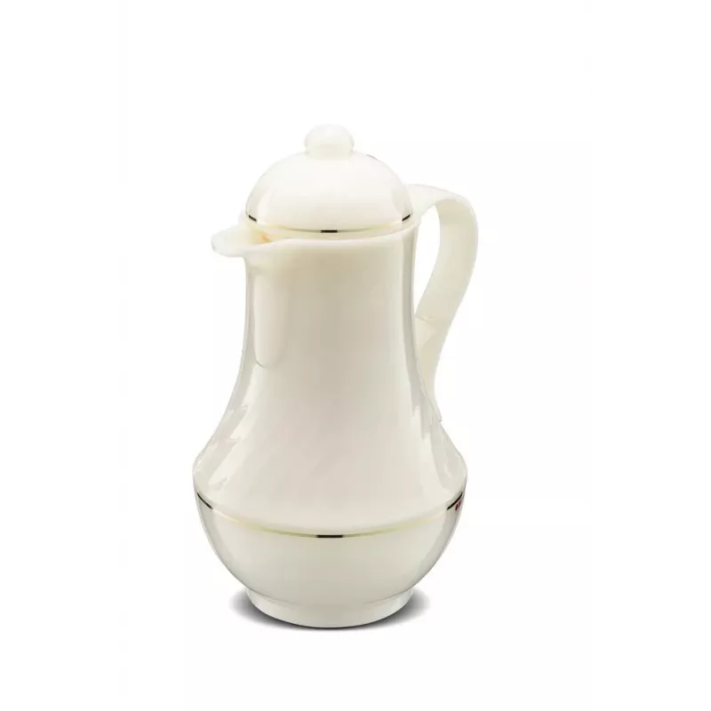 Garrafa térmica ROTPUNKT série 230 1 L, branco (marfim) - recipiente para bebidas com isolamento a vácuo