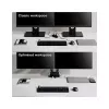 Suporte de secretária duplo Manhattan para TV e monitores (Full Motion mola a gás) com dock integrado, para ecrãs até 27 polegadas, ligações (x7): Ethernet, HDMI (x2), USB-A (x3) e USB-C, Power Delivery (100 W) para a ligação USB-C (requer fonte de alimentação/cabo USB-C separado), VESA: 75x75 e 100x100 mm