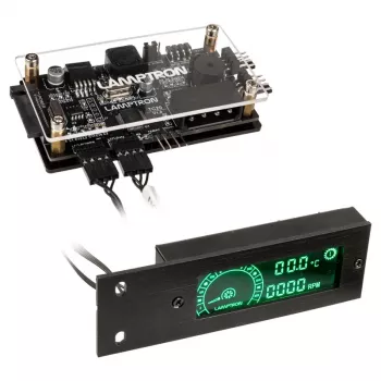 Controlador de ventoinhas e RGB LED PCI Lamptron TC20, preto – hub de ventoinhas/LED montado em slot PCI