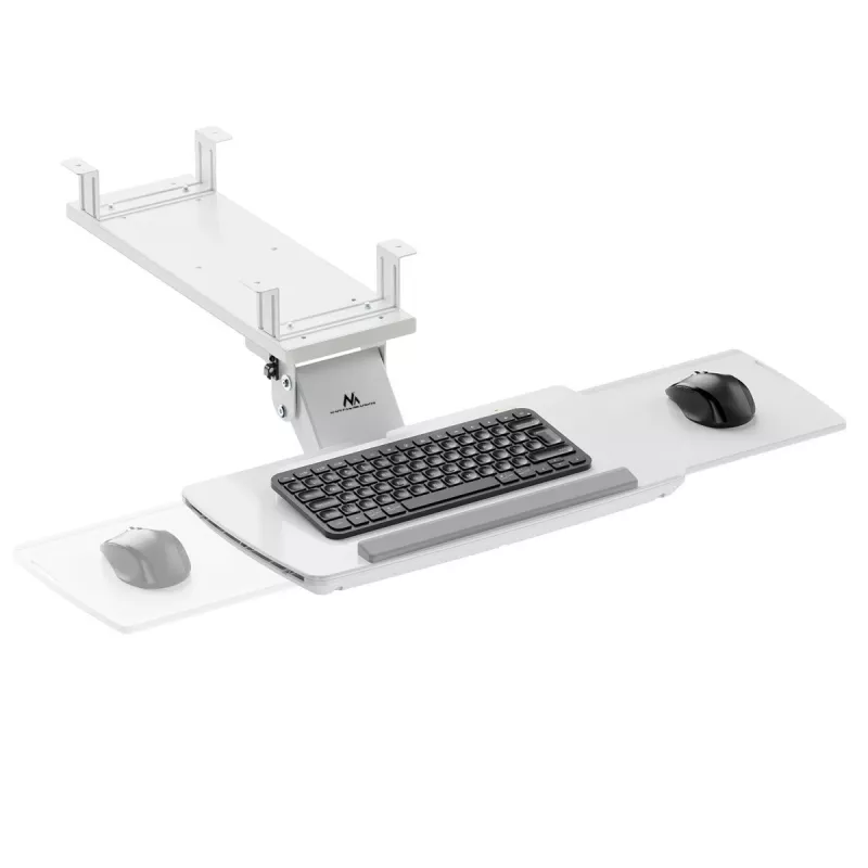 Suporte de teclado MACLEAN MC-156 W — prateleira ajustável sob a secretária, carga máx. 5 kg
