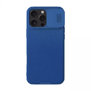 Capa de proteção Nillkin CamShield Pro para iPhone 16 Pro Max, azul, tampa deslizante para câmara