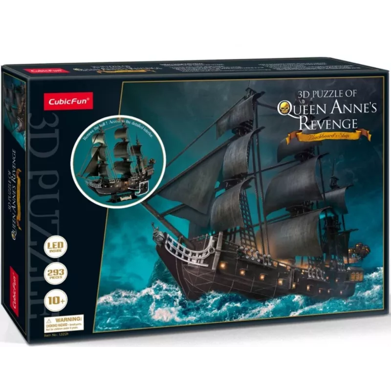 Puzzle 3D LED Queen Annes L522H — kit de modelo decorativo iluminado com iluminação LED