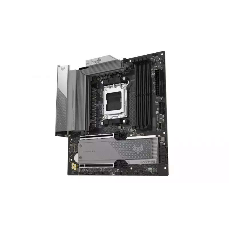Placa-mãe Sapphire NITRO+ B850M WIFI — AMD B850, socket AM5, micro ATX, DDR5, 4x DIMM, Wi-Fi 6, LAN 2,5Gb, 2x M.2