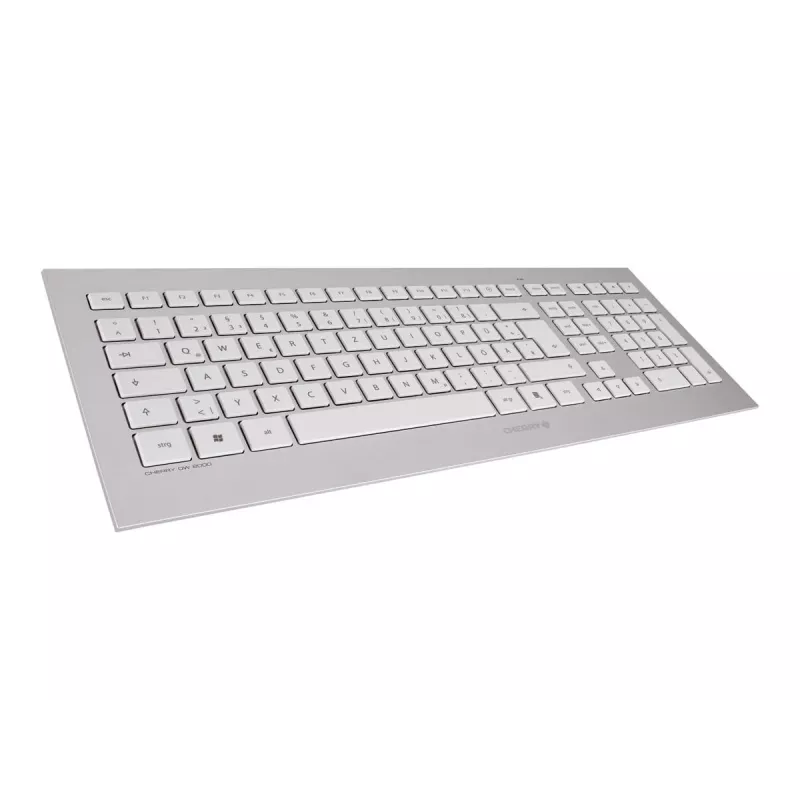 CHERRY DW 8000 Teclado e rato incluídos Escritório RF Wireless Francês Prateado, Branco
