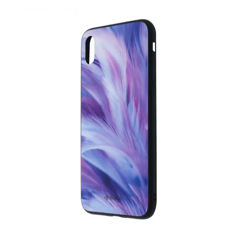 Capa para telemóvel Tellur Cover Glass Print para iPhone XS Max — capa protetora com parte traseira em vidro impresso