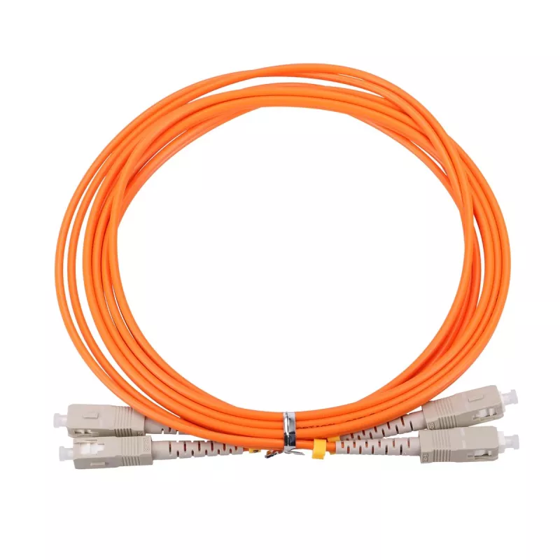 Cabo de fibra ótica Extralink EX.3692 — FTTH OM2 SC‑SC, 1 m, duplex integral, vermelho