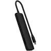 Adaptador multiportas USB-C Slim 7 em 1 Satechi Ethernet (USB-C PD, 2x USB-A, HDMI 4K, Ethernet, leitor de cartões micro/SD) (preto)