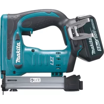 Agrafador a bateria DST221RTJ, 18 Volt, agrafador elétrico azul/preto, 2x bateria de iões de lítio 5,0 Ah, em MAKPAC tamanho 2