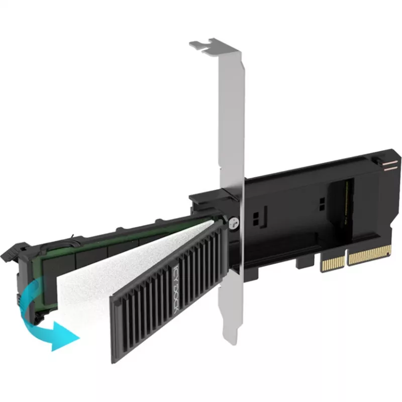 ICY DOCK MB305M4P-B gaveta amovível M.2 NVMe SSD para placa adaptadora PCIe 4.0 x4