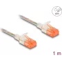 Cabo de rede DeLOCK RJ45 Cat.6A U/UTP fino 1 m transparente