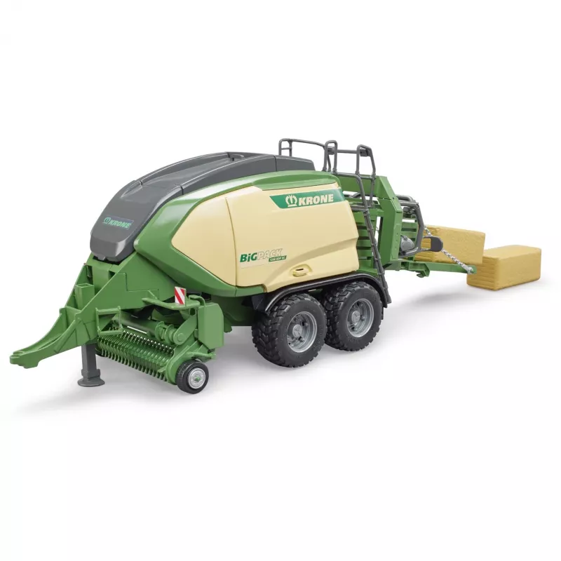Bruder 02033 Krone Big Pack 1290HDP VC veículo em miniatura, 1:16, com 2 fardos quadrados, verde