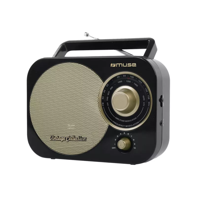 Muse | M-055RB | Entrada AUX | Preto/dourado | Rádio portátil
