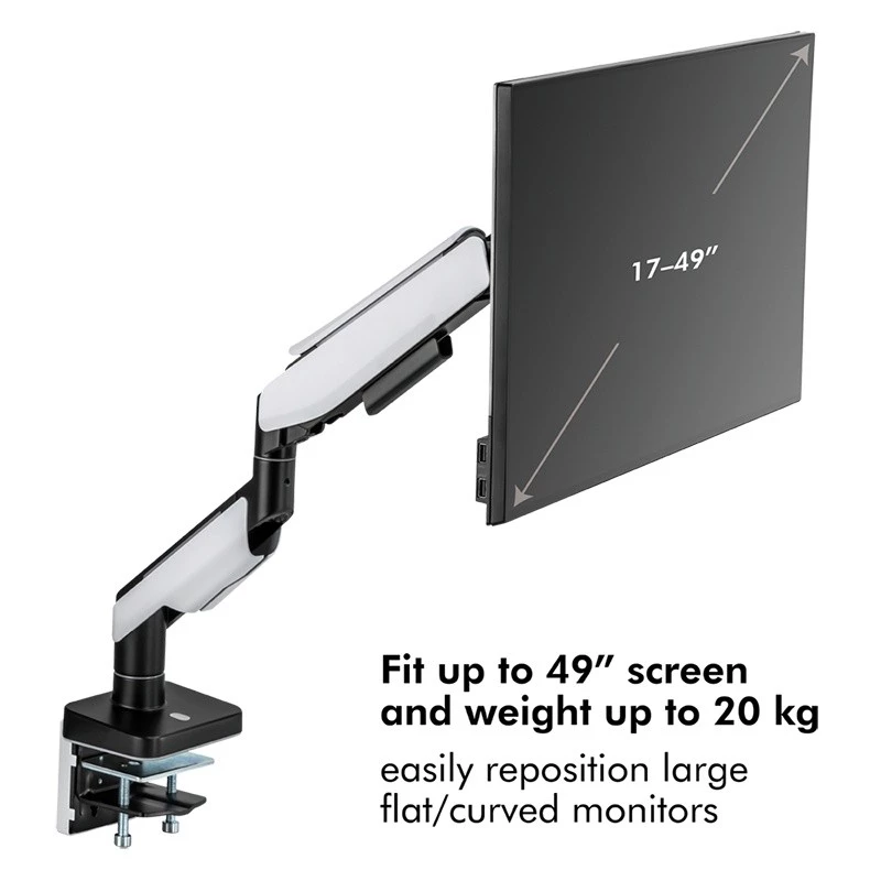 Suporte para monitor, 17-49 polegadas gaming, mola a gás