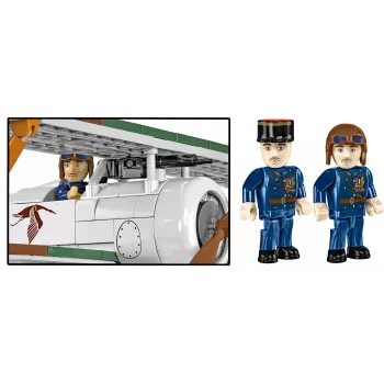 Conjunto de construção Cobi Blocks Nieuport 17 C.1 277 peças — kit de avião modelo, conjunto de blocos de encaixe colecionável