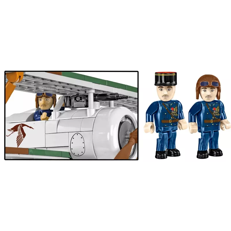 Conjunto de construção Cobi Blocks Nieuport 17 C.1 277 peças — kit de avião modelo, conjunto de blocos de encaixe colecionável