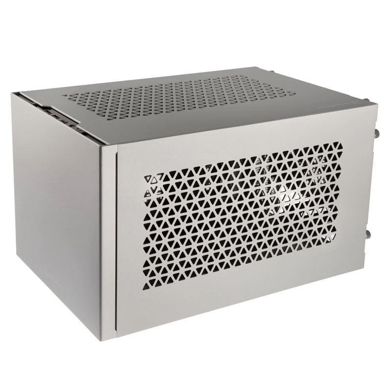 Caixa Mini-ITX SILVERSTONE SST-SG15S, caixa compacta de alumínio prateada