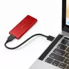 Caixa para SSD QOLTEC 51831 USB 3.0 para unidades M.2 SATA até 2 TB, vermelha, suporta 30 mm de comprimento, até 4 unidades