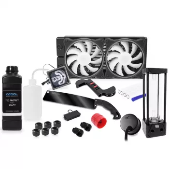 Alphacool 11992 - dissipador de água - acetato - acrílico - alumínio - latão - cobre - níquel - aço inoxidável - preto - transparente - 1/4 - 60 °C - 0,8 bar (11992)