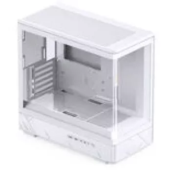Caixa mid-tower mATX Jonsbo D200 branca com vidro temperado e mini ecrã de temperatura