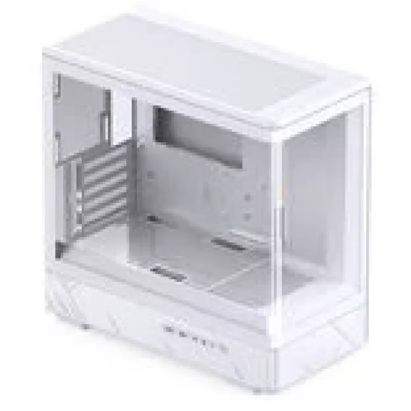 Caixa mid-tower mATX Jonsbo D200 branca com vidro temperado e mini ecrã de temperatura