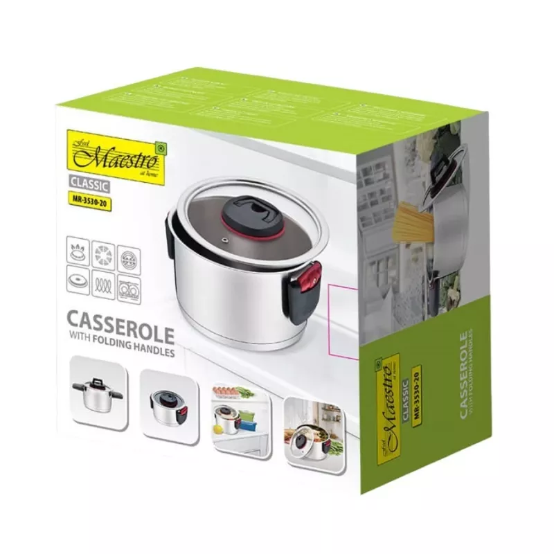 Panela Maestro MR-3530-20 com pegas rebatíveis 3,2 l