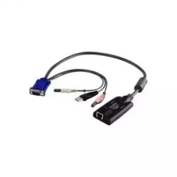 Cabo adaptador KVM ATEN USB - VGA para Cat5e/6 (módulo CPU), com suporte de áudio e virtual media