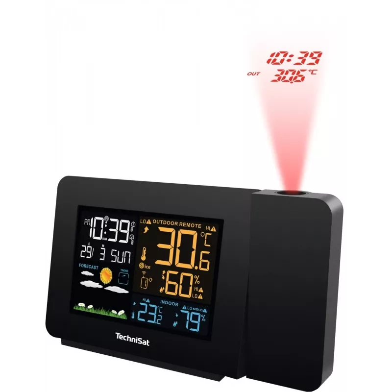Estação meteorológica TECHNISAT Imeteo P1 sem fios com sensores de temperatura e humidade para interior e exterior