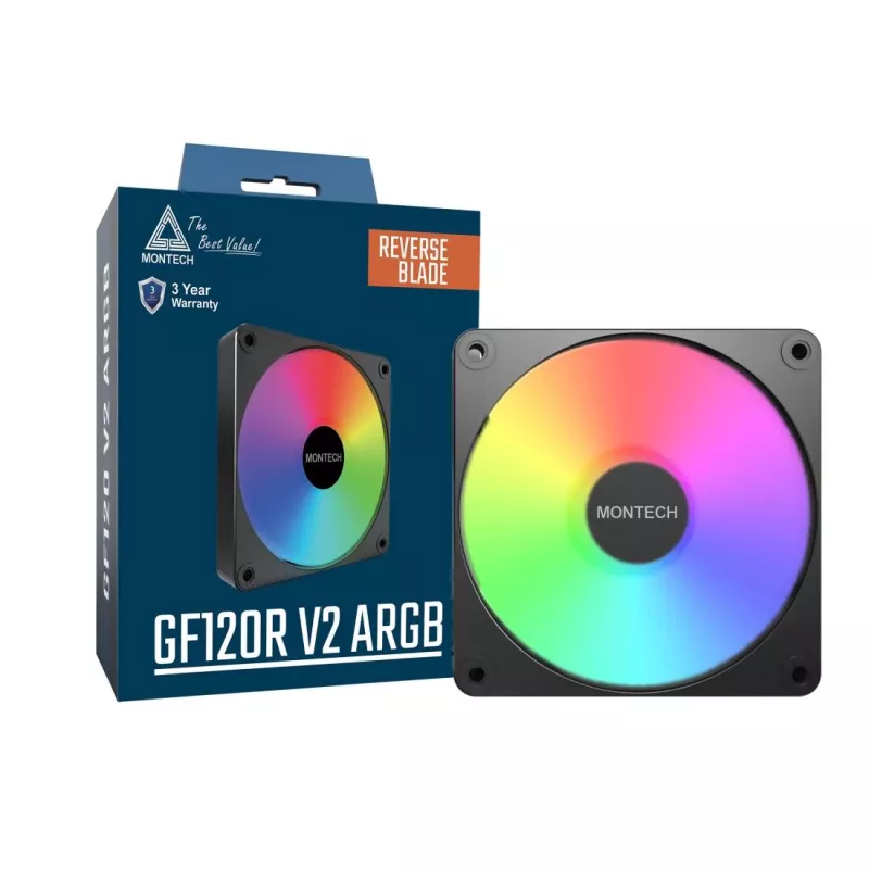Módulo de ventoinha para caixa de computador Montech GF120R V2 ARGB 12 cm preto 1 unid.