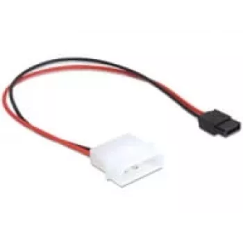 Delock cabo de alimentação ficha Molex 4 pinos para conector fêmea SATA 6 pinos fino 24 cm