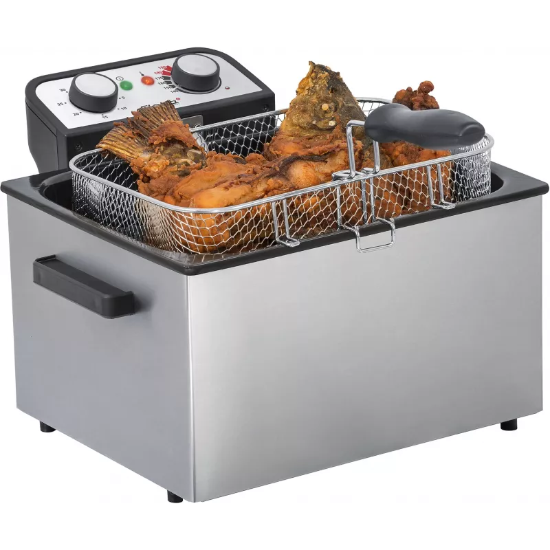 Fritadeira Steba DF 300 Double 5 L 3000 W preto aço inoxidável