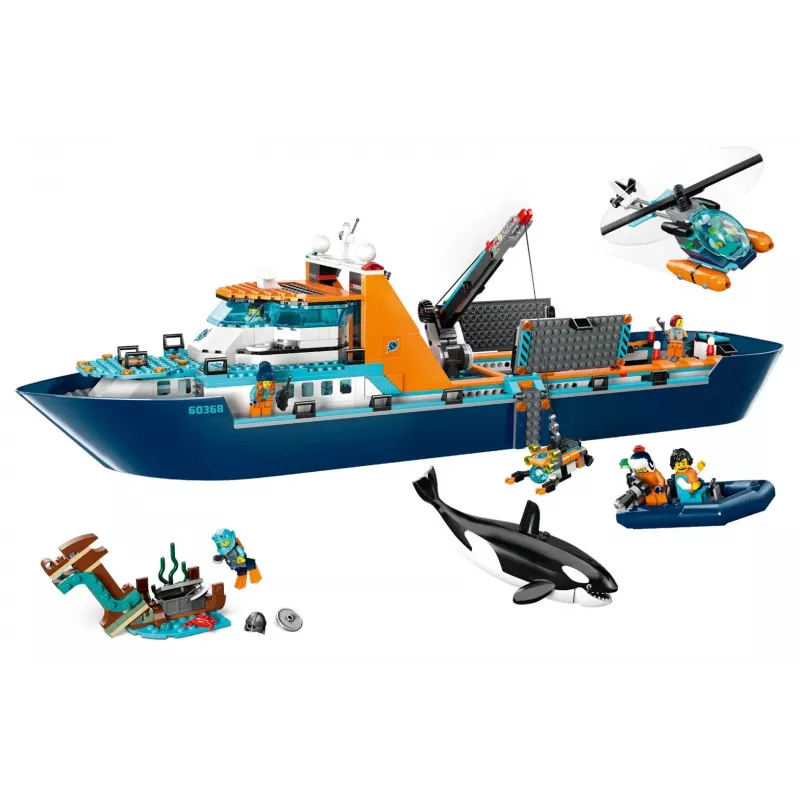 Brinquedo de construção LEGO City navio de expedição ao Ártico 60368 — 815 peças, 7+ anos, inclui 4 minifiguras