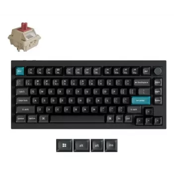 Teclado mecânico Keychron Q1 Ultra 8K — layout 75%, USB + RF sem fios + Bluetooth, RGB, preto