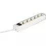 Hama 00030384 Extensão de 6 tomadas com interruptor, tomadas de 45 graus, 1,4 m, branco