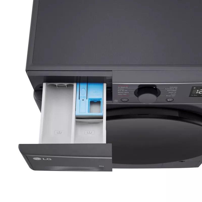 Máquina de lavar roupa LG F2WR508S2M — carga frontal, 8 kg, 1200 rpm, A…