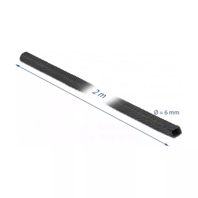 Tubo termorretrátil DeLOCK 20791 2 m x 6 mm preto