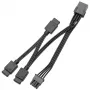 EK Water Blocks EK-Loop OmniLink D-RGB cabo divisor de sinal de 3 vias, 10 cm, preto