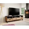 Cama Meble LOTTA 180 cm móvel de TV, carvalho Wotan + preto mate