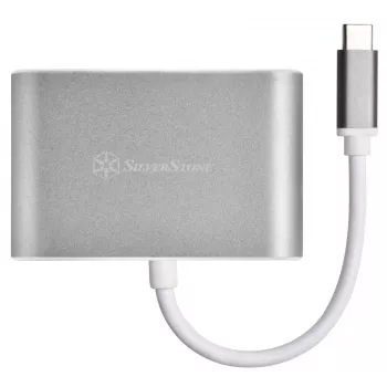 Adaptador de vídeo externo SILVERSTONE EP16 USB-C 3.1 com saídas HDMI e VGA