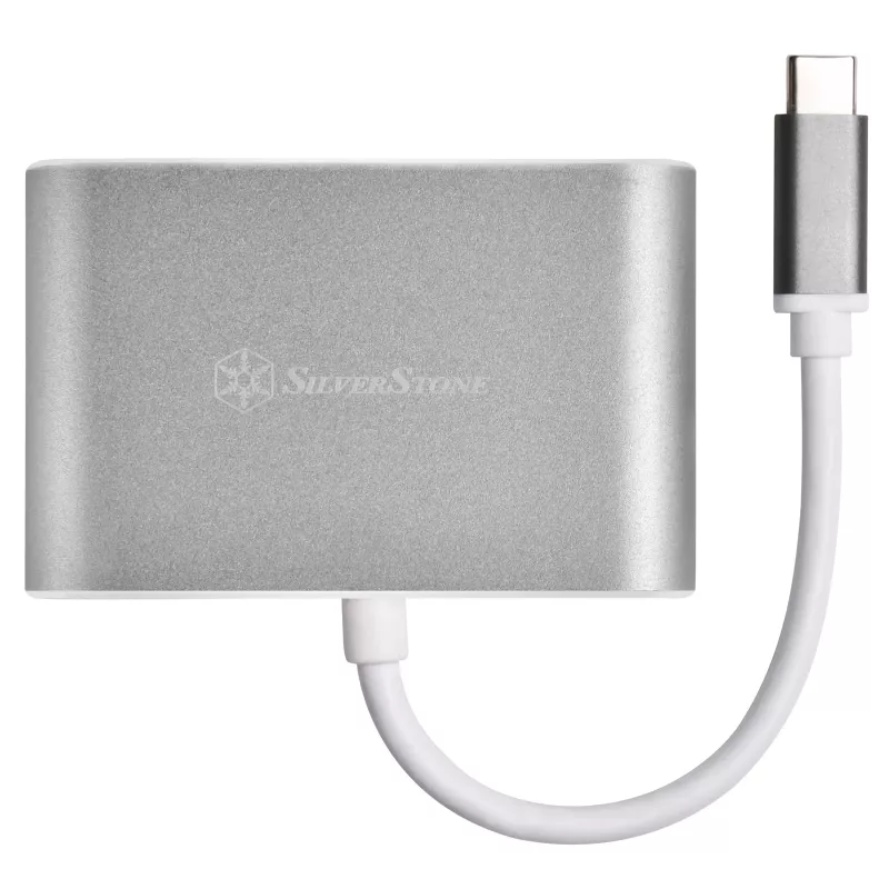 Adaptador de vídeo externo SILVERSTONE EP16 USB-C 3.1 com saídas HDMI e VGA