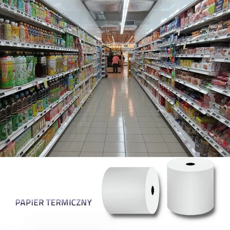 Rolo térmico Qoltec 51892 80 x 80 | 55 g/m² | 10 unid. | sem BPA