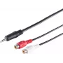 Cabo de áudio ShiverPeaks 30771-1.5 — 3,5 mm estéreo para 2 RCA (1,5 m)