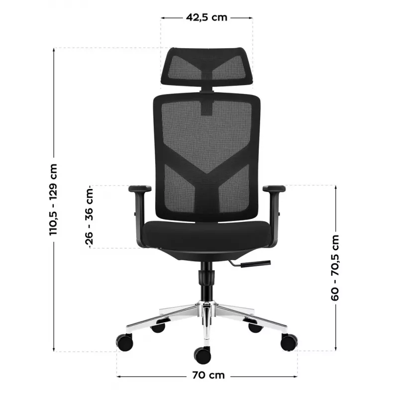Cadeira de escritório giratória mark adler Manager 3.3 preta — design ergonómico, base giratória